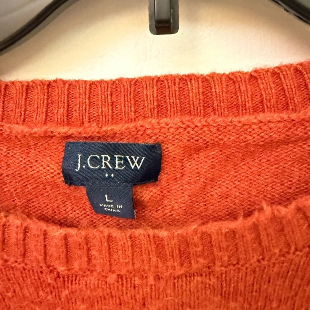 J. Crew Vibrant Orange Knit Sweater Size L